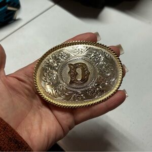 Montana Silver “D” belt buckle never used